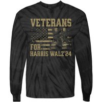 Veterans For Harris Walz Waltz 2024 Presidential Campaign Tie-Dye Long Sleeve Shirt