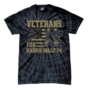 Veterans For Harris Walz Waltz 2024 Presidential Campaign Tie-Dye T-Shirt