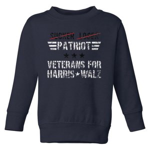 Veterans For Harris Walz Armed Forces Harris Walz 2024 Vet Toddler Sweatshirt