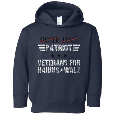 Veterans For Harris Walz Armed Forces Harris Walz 2024 Vet Toddler Hoodie