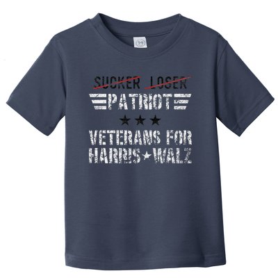 Veterans For Harris Walz Armed Forces Harris Walz 2024 Vet Toddler T-Shirt