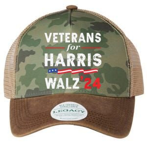 Veterans For Harris Waltz 2024 Election Vote Blue Democrat Legacy Tie Dye Trucker Hat