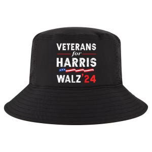 Veterans For Harris Waltz 2024 Election Vote Blue Democrat Cool Comfort Performance Bucket Hat