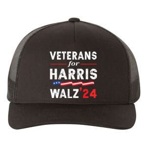 Veterans For Harris Waltz 2024 Election Vote Blue Democrat Yupoong Adult 5-Panel Trucker Hat