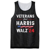 Veterans For Harris Waltz 2024 Election Vote Blue Democrat Mesh Reversible Basketball Jersey Tank