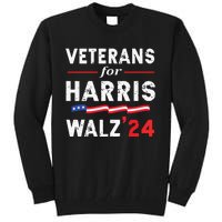 Veterans For Harris Waltz 2024 Election Vote Blue Democrat Tall Sweatshirt