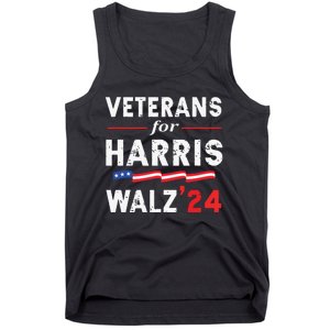 Veterans For Harris Waltz 2024 Election Vote Blue Democrat Tank Top