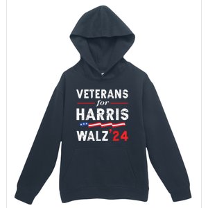 Veterans For Harris Waltz 2024 Election Vote Blue Democrat Urban Pullover Hoodie