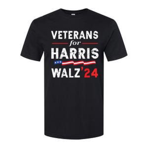 Veterans For Harris Waltz 2024 Election Vote Blue Democrat Softstyle CVC T-Shirt