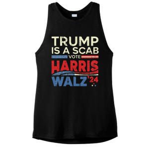 Vote For Harris 2024 Trump Is A Scab Vote Harris Ladies PosiCharge Tri-Blend Wicking Tank