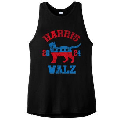 Vote For Harris Walz 2024 Election Kamala Harris Tim Waltz Ladies PosiCharge Tri-Blend Wicking Tank