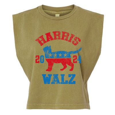 Vote For Harris Walz 2024 Election Kamala Harris Tim Waltz Garment-Dyed Women's Muscle Tee