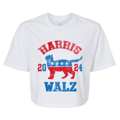 Vote For Harris Walz 2024 Election Kamala Harris Tim Waltz Bella+Canvas Jersey Crop Tee