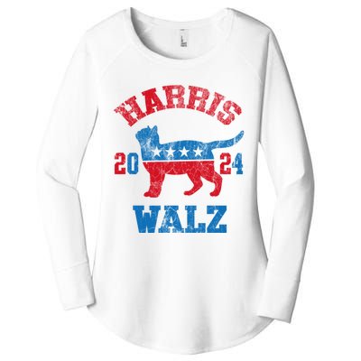 Vote For Harris Walz 2024 Election Kamala Harris Tim Waltz Women's Perfect Tri Tunic Long Sleeve Shirt