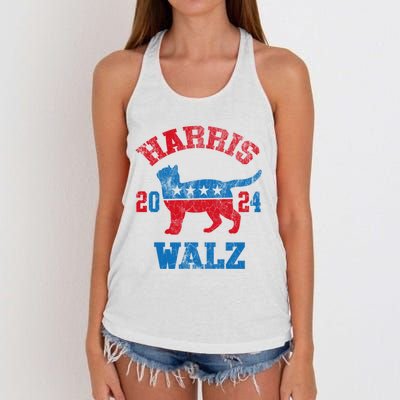 Vote For Harris Walz 2024 Election Kamala Harris Tim Waltz Women's Knotted Racerback Tank