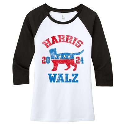 Vote For Harris Walz 2024 Election Kamala Harris Tim Waltz Women's Tri-Blend 3/4-Sleeve Raglan Shirt