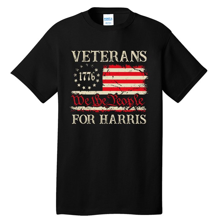 Veterans For Harris We The People 1776 Flag Kamala Harris Tall T-Shirt