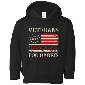 Veterans For Harris We The People 1776 Flag Kamala Harris Toddler Hoodie