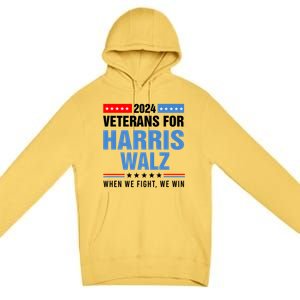 Veterans For Harris Walz 2024 Presidential Campaign Premium Pullover Hoodie