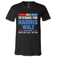 Veterans For Harris Walz 2024 Presidential Campaign V-Neck T-Shirt