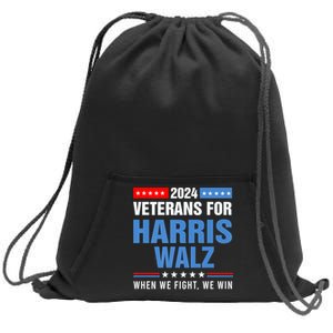 Veterans For Harris Walz 2024 Presidential Campaign Sweatshirt Cinch Pack Bag