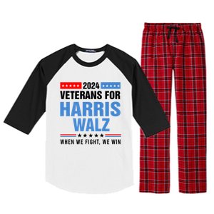 Veterans For Harris Walz 2024 Presidential Campaign Raglan Sleeve Pajama Set