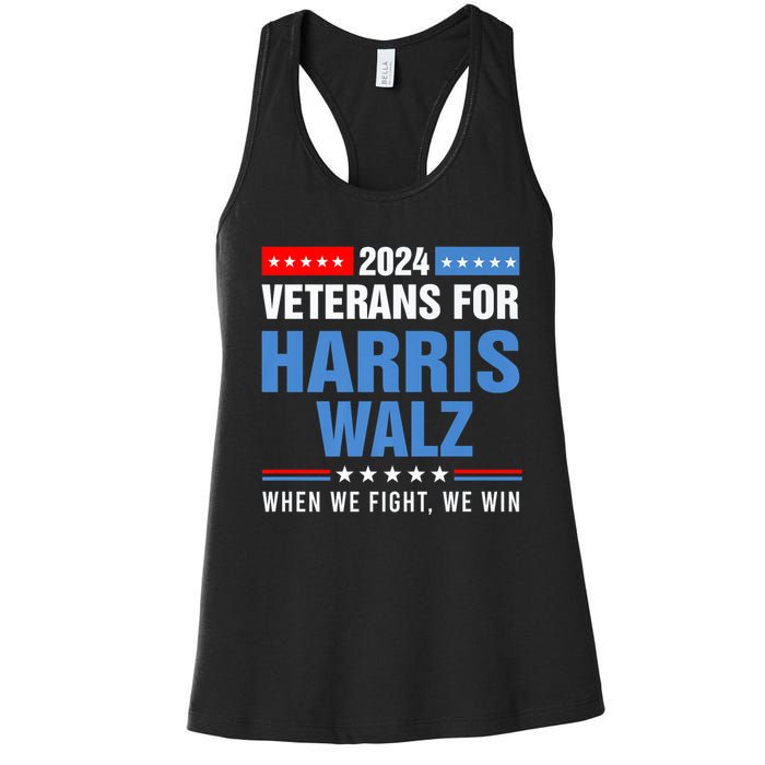 Veterans For Harris Walz 2024 Presidential Campaign Women's Racerback Tank