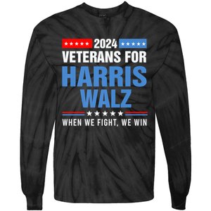 Veterans For Harris Walz 2024 Presidential Campaign Tie-Dye Long Sleeve Shirt