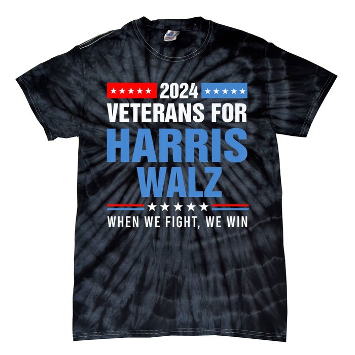 Veterans For Harris Walz 2024 Presidential Campaign Tie-Dye T-Shirt