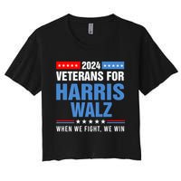 Veterans For Harris Walz 2024 Presidential Campaign Women's Crop Top Tee