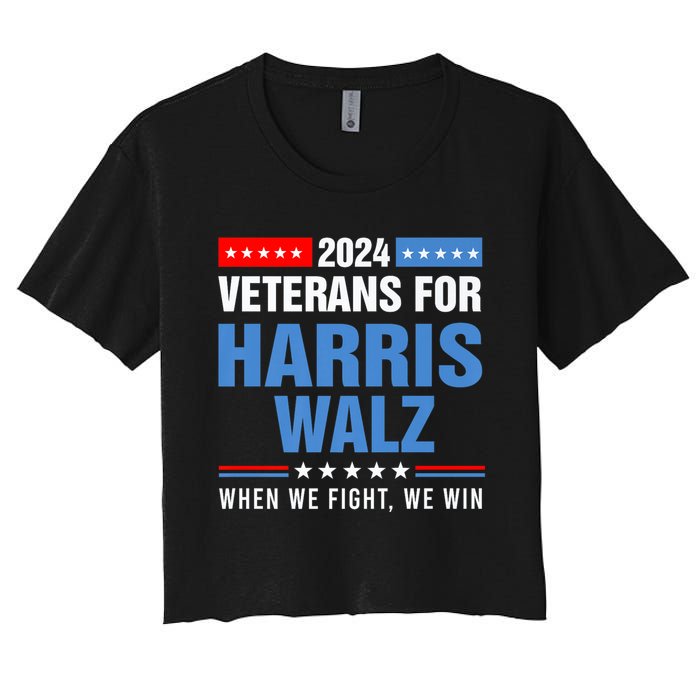 Veterans For Harris Walz 2024 Presidential Campaign Women's Crop Top Tee