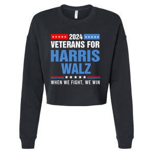 Veterans For Harris Walz 2024 Presidential Campaign Cropped Pullover Crew