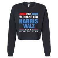 Veterans For Harris Walz 2024 Presidential Campaign Cropped Pullover Crew