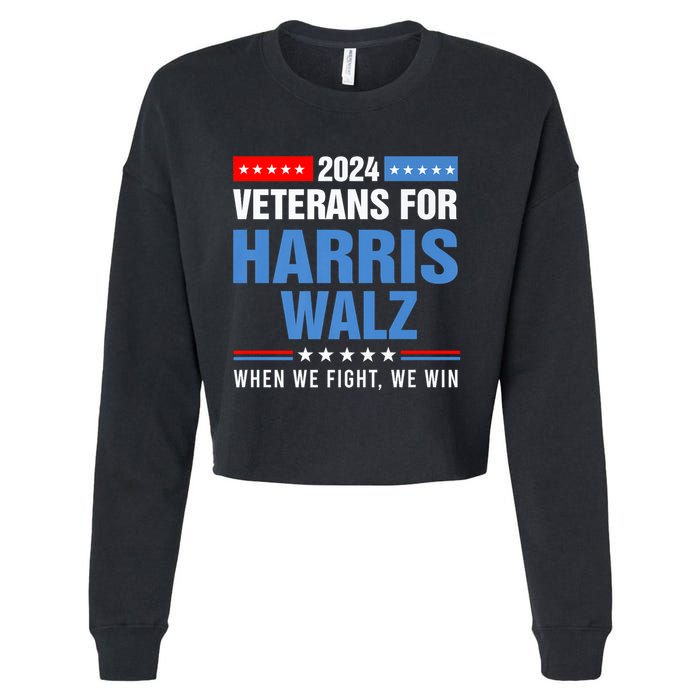 Veterans For Harris Walz 2024 Presidential Campaign Cropped Pullover Crew