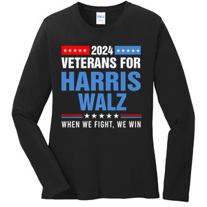 Veterans For Harris Walz 2024 Presidential Campaign Ladies Long Sleeve Shirt