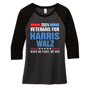 Veterans For Harris Walz 2024 Presidential Campaign Women's Tri-Blend 3/4-Sleeve Raglan Shirt