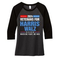 Veterans For Harris Walz 2024 Presidential Campaign Women's Tri-Blend 3/4-Sleeve Raglan Shirt