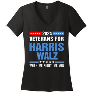 Veterans For Harris Walz 2024 Presidential Campaign Women's V-Neck T-Shirt