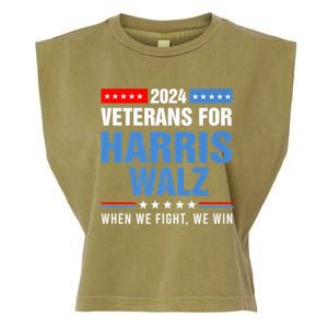 Veterans For Harris Walz 2024 Presidential Campaign Garment-Dyed Women's Muscle Tee