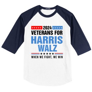 Veterans For Harris Walz 2024 Presidential Campaign Baseball Sleeve Shirt