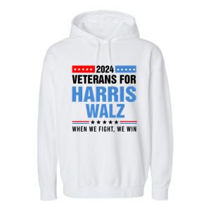 Veterans For Harris Walz 2024 Presidential Campaign Garment-Dyed Fleece Hoodie