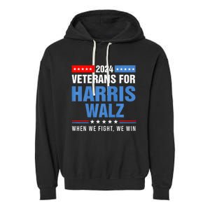 Veterans For Harris Walz 2024 Presidential Campaign Garment-Dyed Fleece Hoodie