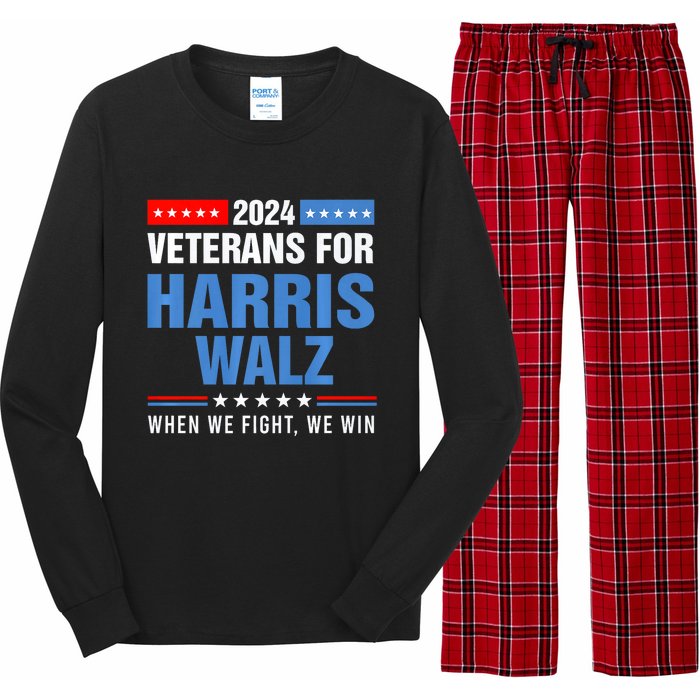 Veterans For Harris Walz 2024 Presidential Campaign Long Sleeve Pajama Set