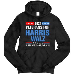 Veterans For Harris Walz 2024 Presidential Campaign Tie Dye Hoodie