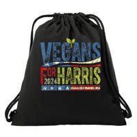 Vegans For Harris Waltz Walz 2024 Vegan For Kamala 2024 Drawstring Bag