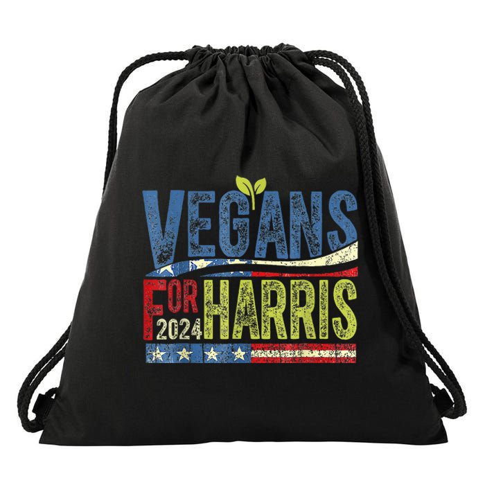 Vegans For Harris Waltz Walz 2024 Vegan For Kamala 2024 Drawstring Bag