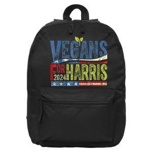 Vegans For Harris Waltz Walz 2024 Vegan For Kamala 2024 16 in Basic Backpack