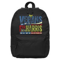 Vegans For Harris Waltz Walz 2024 Vegan For Kamala 2024 16 in Basic Backpack