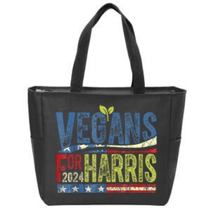 Vegans For Harris Waltz Walz 2024 Vegan For Kamala 2024 Zip Tote Bag