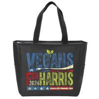 Vegans For Harris Waltz Walz 2024 Vegan For Kamala 2024 Zip Tote Bag